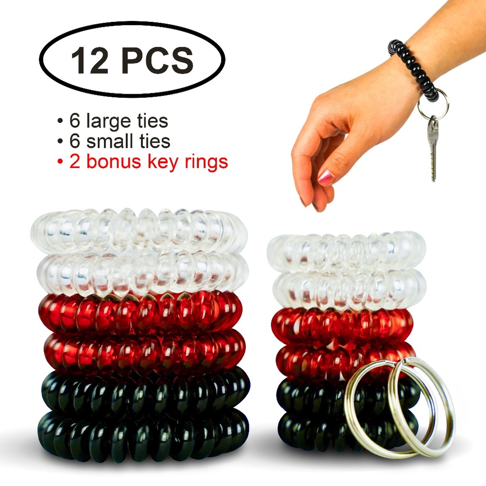 😘NWT 12 Pcs 3 Colors Spiral Hair Tie- Core Set 😍